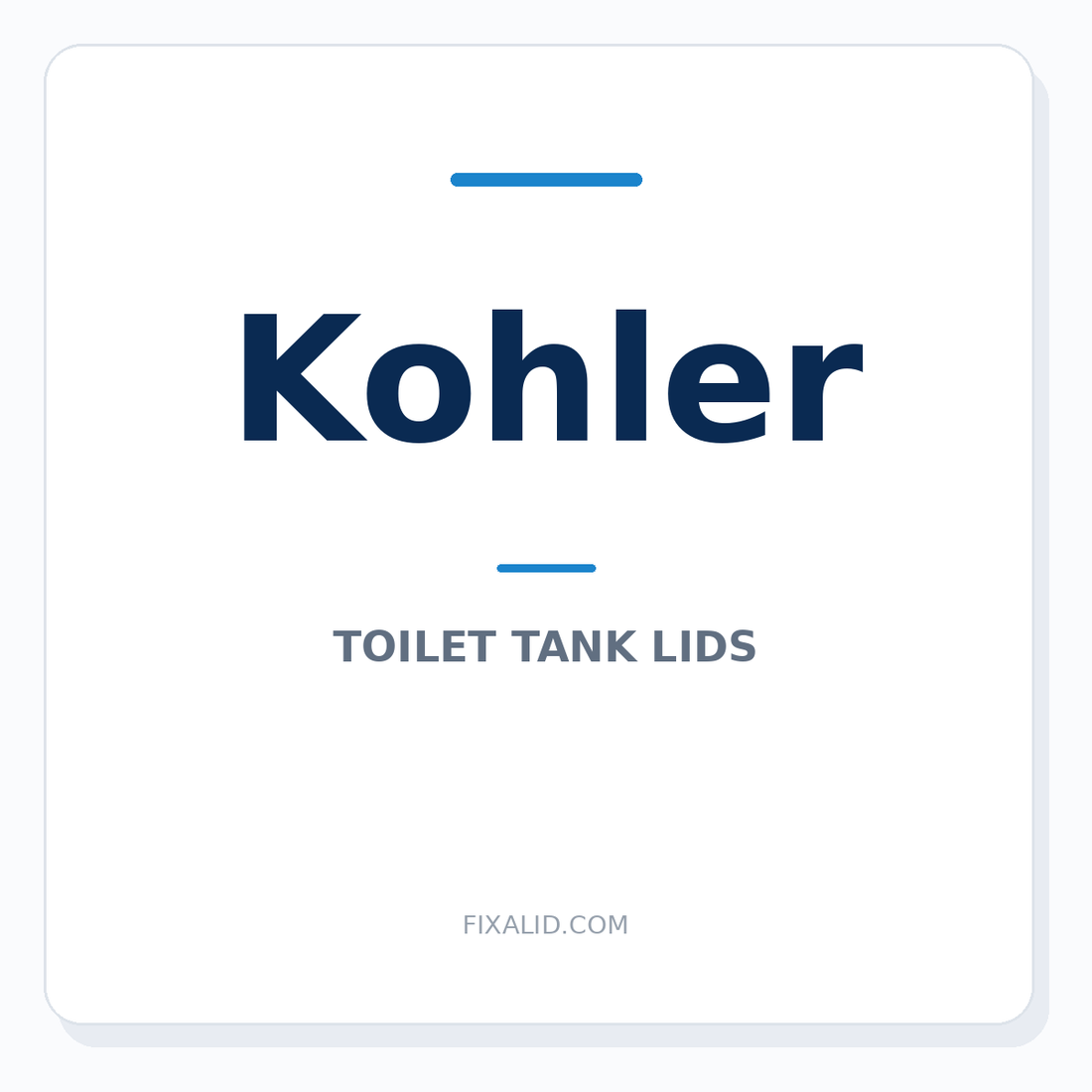 Kohler toilet tank lid identification guide