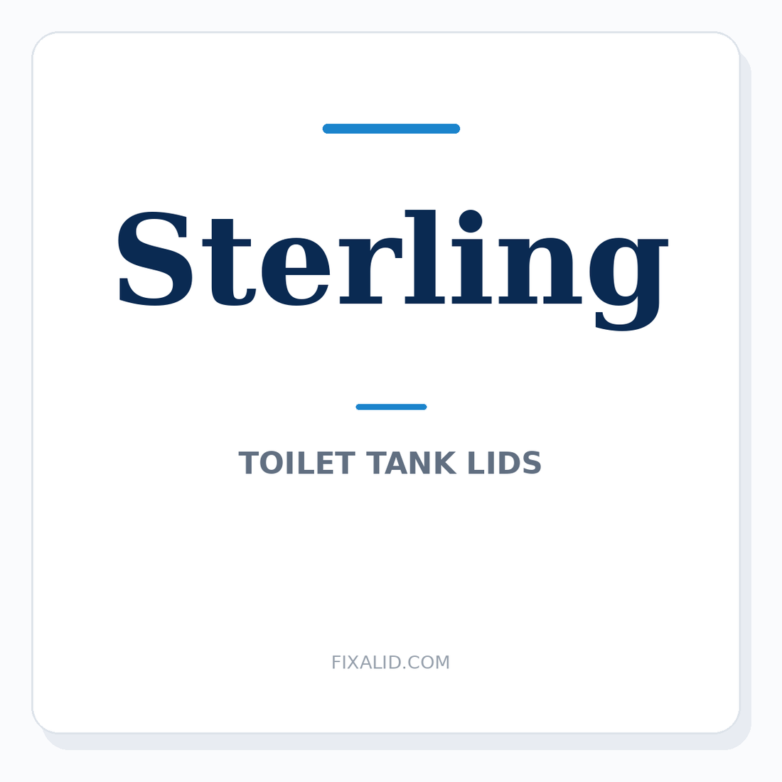 Sterling toilet tank lid identification guide