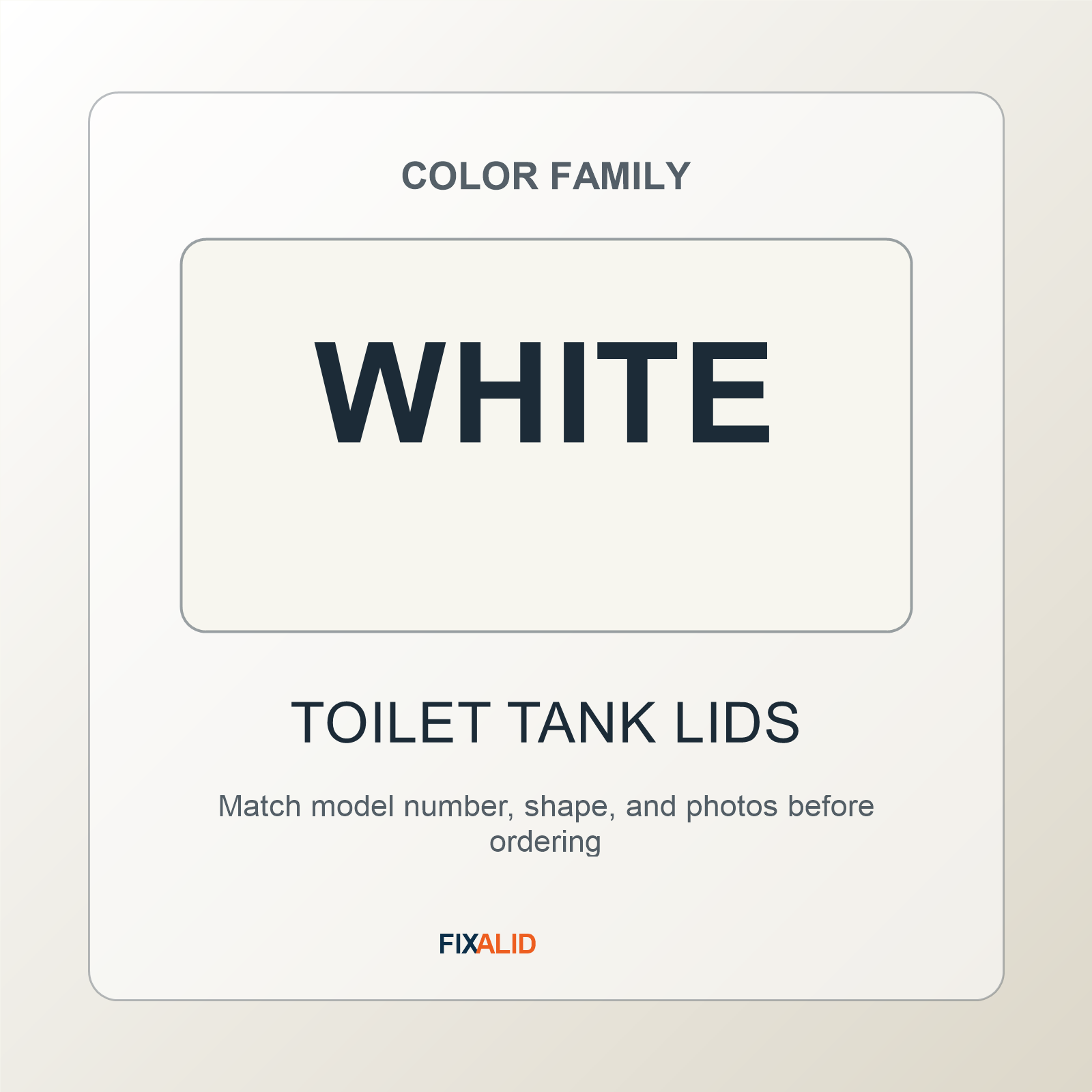 Toilet tank lid color identification guide