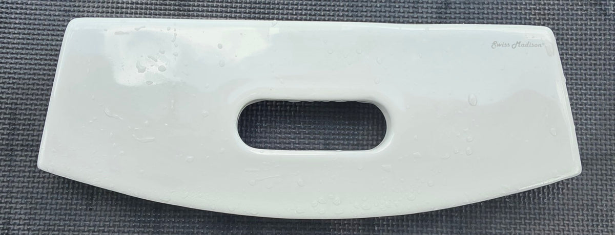 White Swiss Madison TTL54 toilet tank lid, top view without flush button