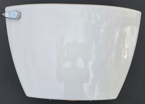 American Standard 4142 white toilet tank front view, no lid included
