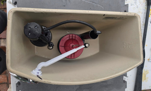 American Standard 4215A white toilet tank interior and flush components