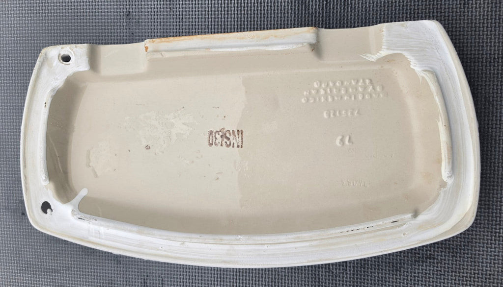 American Standard 735128 white toilet tank lid underside markings