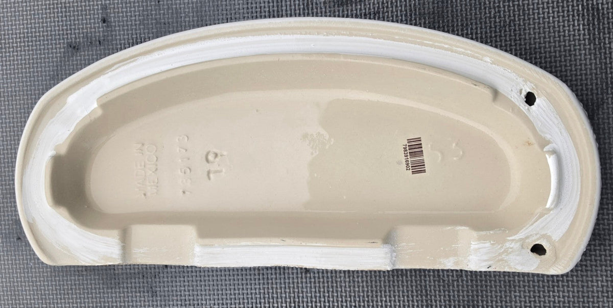Underside markings of white American Standard 735173 toilet tank lid for 4188B Cadet Pro