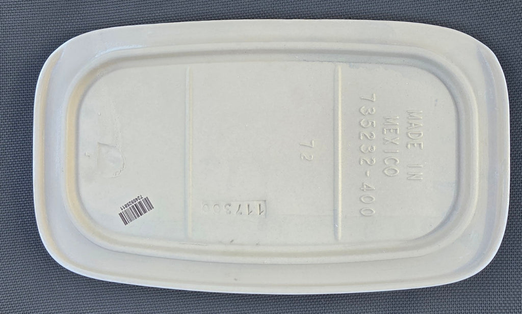 American Standard 735232-400 white toilet tank lid underside with molded part number