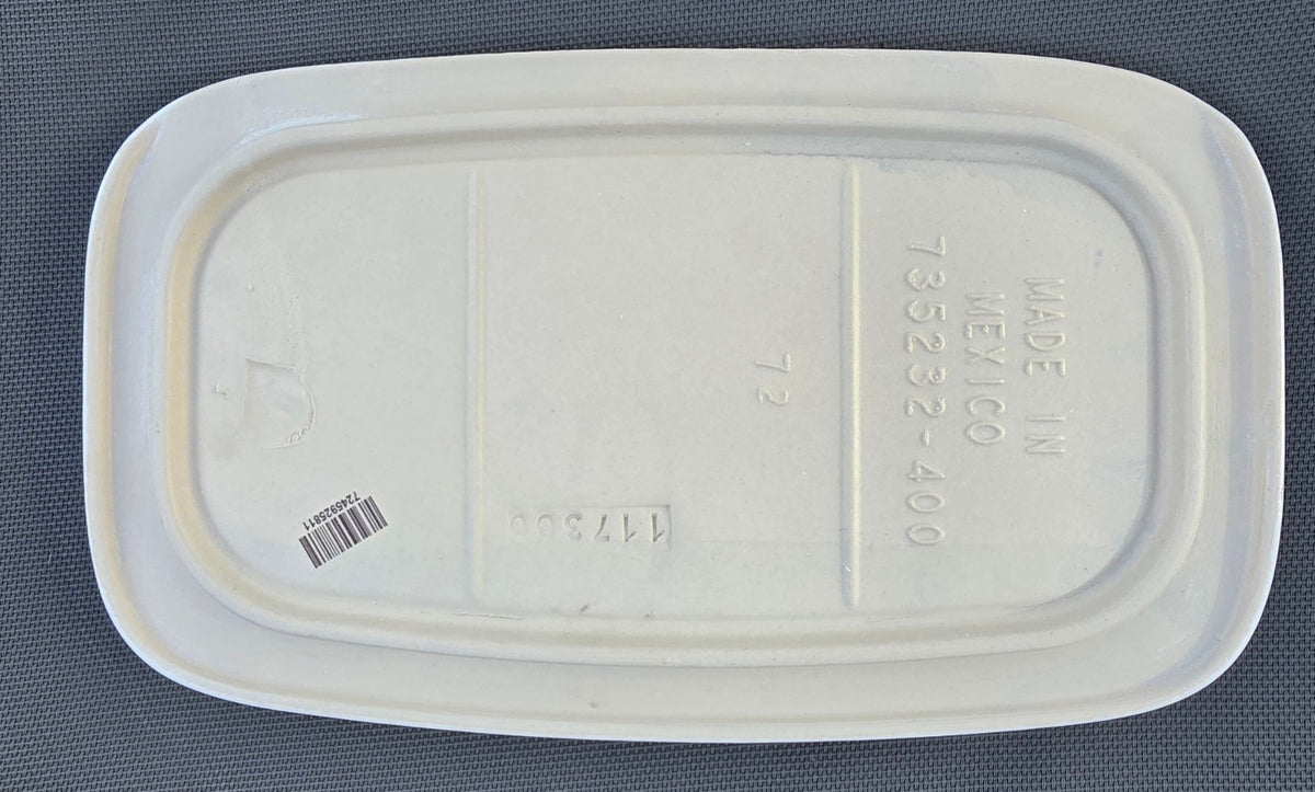 American Standard 735232-400 white toilet tank lid underside with molded part number