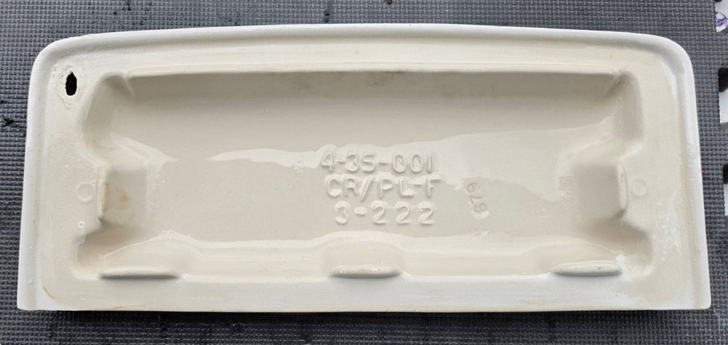 Crane 3-222 toilet tank lid – white, underside with 4-35-001 casting number