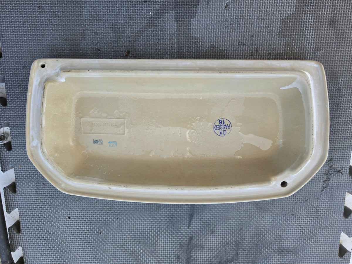 Gerber GTC38590 white toilet tank lid underside and markings
