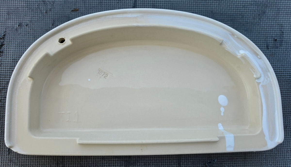 Kohler 1366354 Maxton white toilet tank lid underside and molded markings