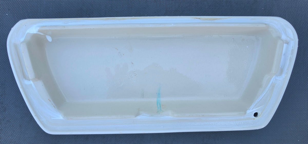 Kohler 82869 / K4534 White toilet tank lid, underside with molded markings and interior rim