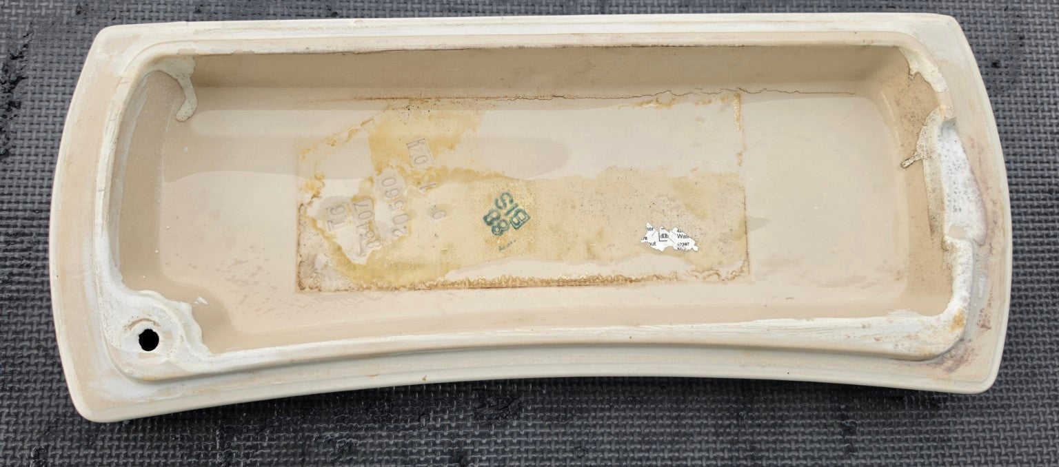 Kohler K85407 biscuit toilet tank lid underside markings