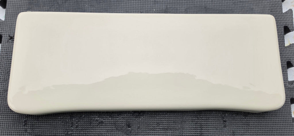 Mansfield 51 toilet tank lid in Almond, top view, fits Mansfield tank 35
