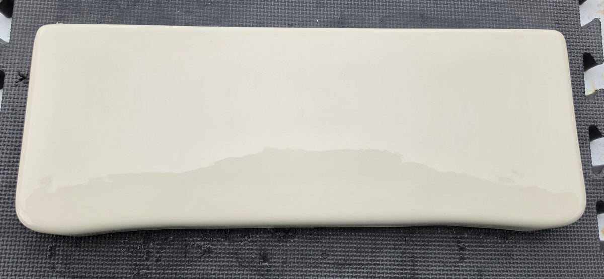 Mansfield 51 toilet tank lid in Almond, top view, fits Mansfield tank 35