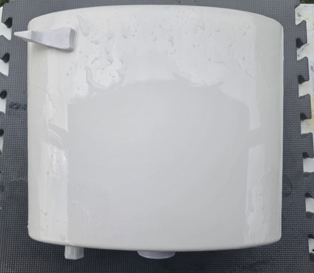 Sasa 412 white toilet tank front with left-hand trip lever